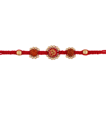 Divine Rudraksh Rakhi with Spiritual Beads and Red Thread – Kala Rakhi