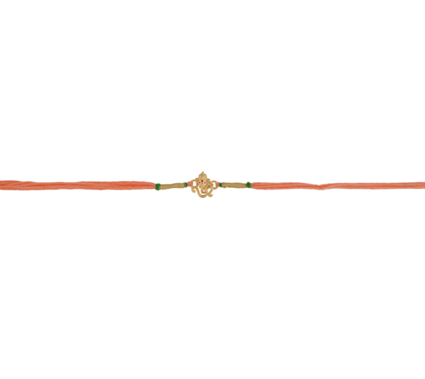 Ganesh Rakhi with Traditional Orange Thread for Bhaiya – Kala Rakhi