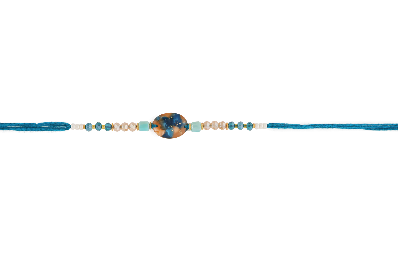 Blue Resin Rakhi with Modern Look and Traditional Elements – Kala Rakhi
