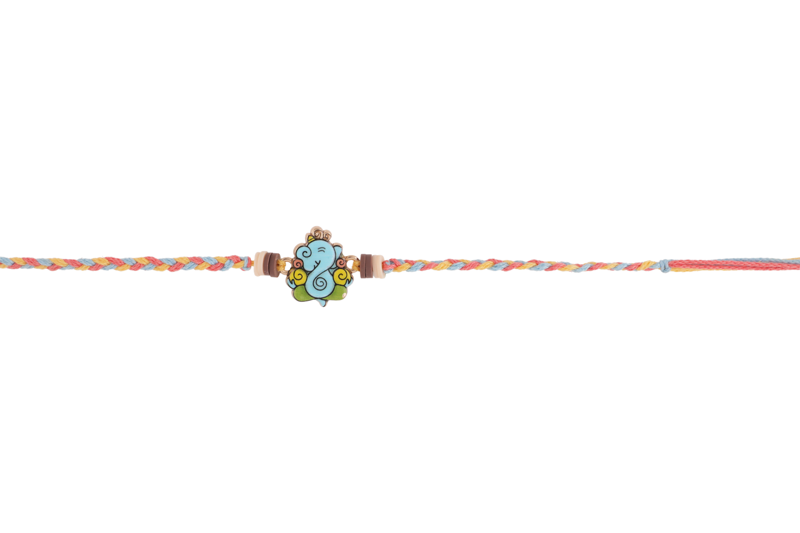 Kids Rakhi with Baby Ganesha Charm and Multicolor Braided Thread – Kala Rakhi