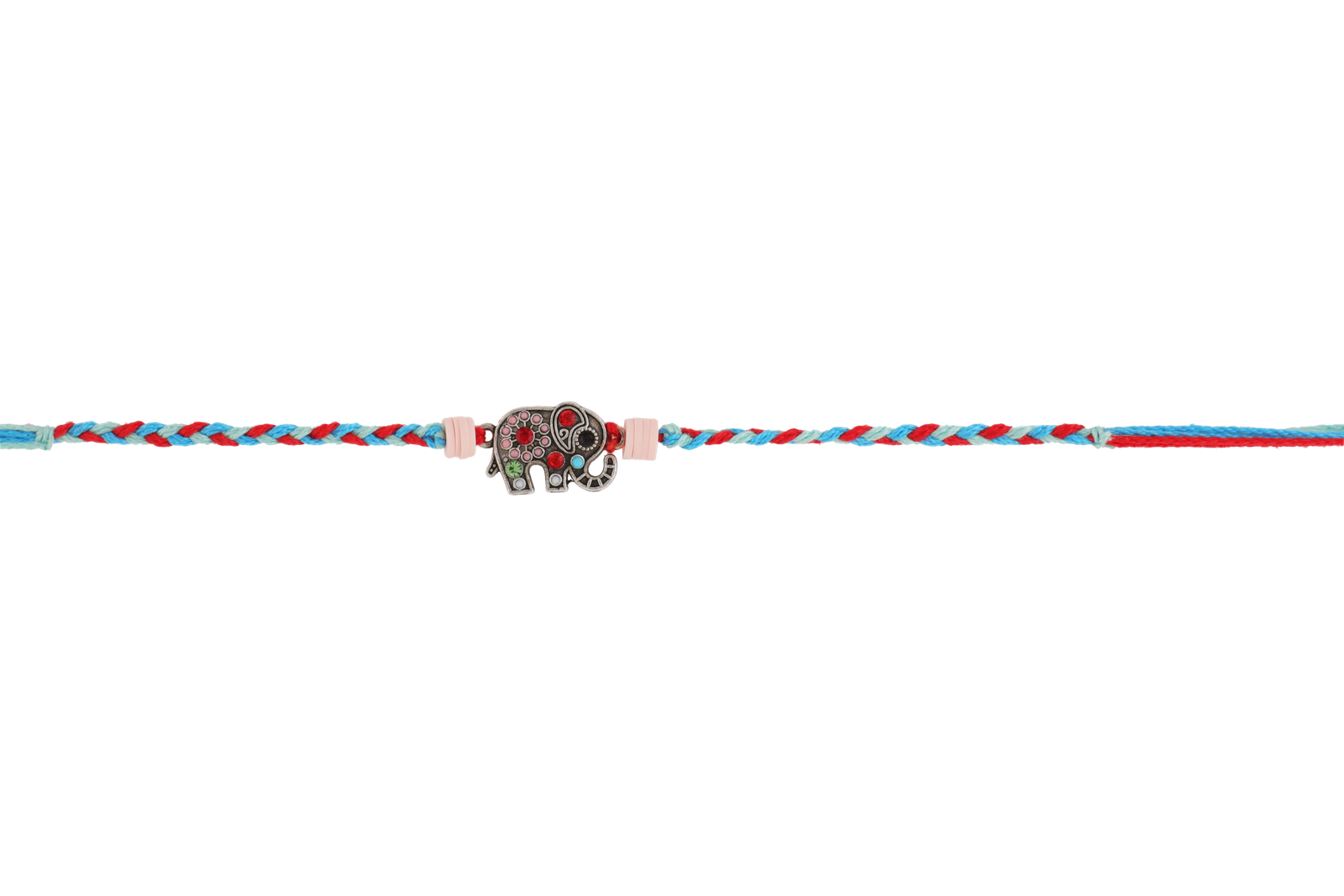 Kids Rakhi with Cute Elephant Charm and Multicolor Braided Thread – Kala Rakhi