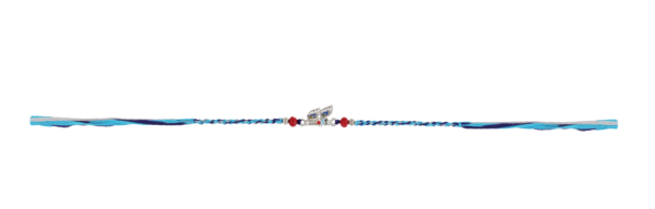 Peacock Feather Silver Design Rakhi | Kala Rakhi - Image 2