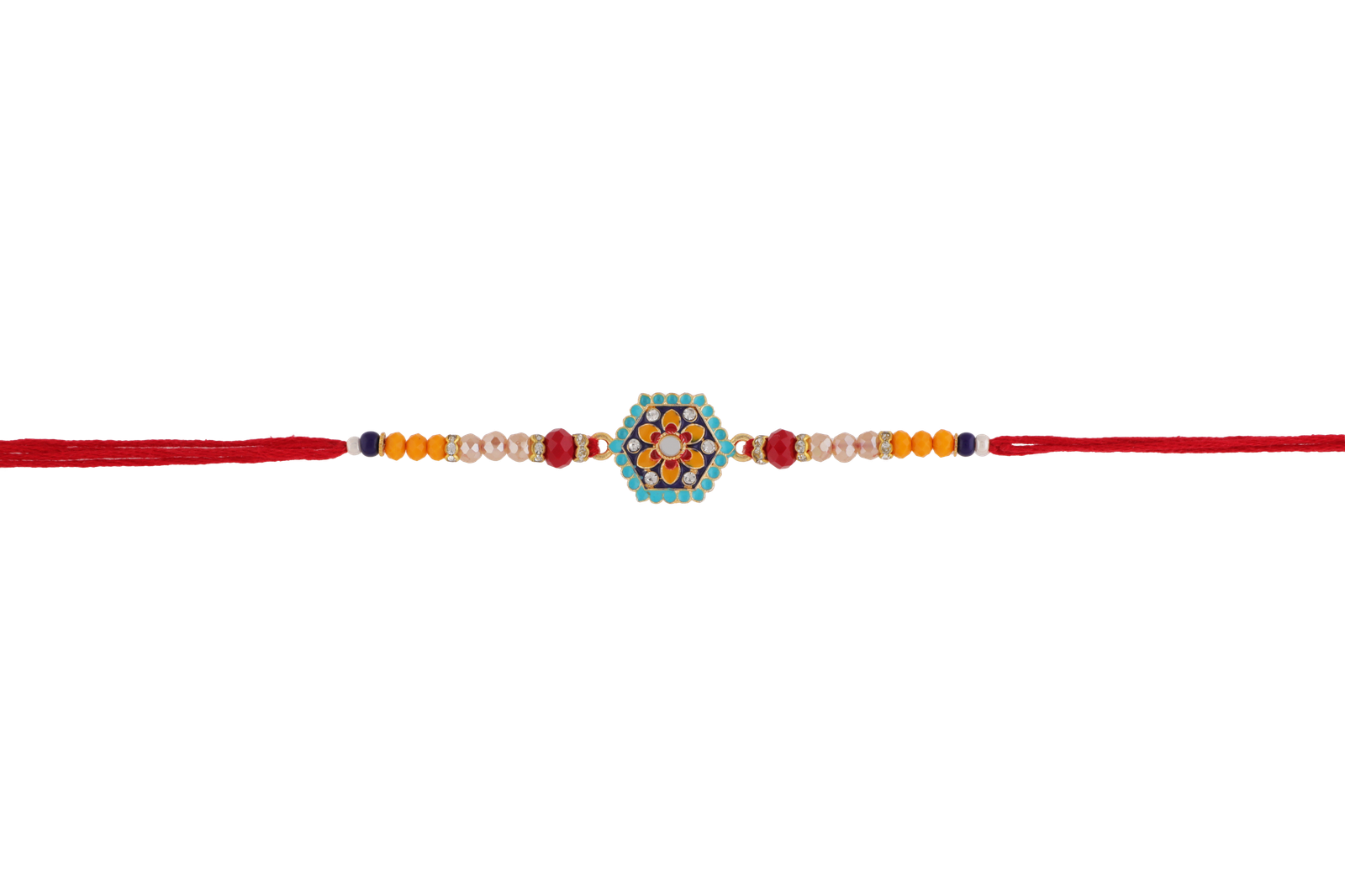 Meenakari Rakhi with Colorful Enamel and Beaded Design – Kala Rakhi