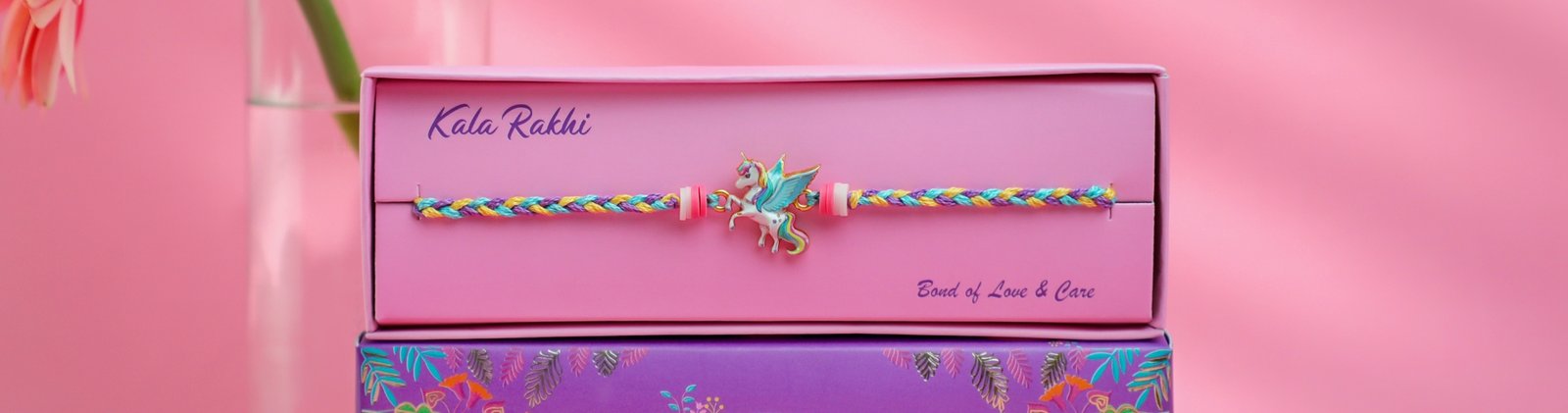 Unicorn Rakhi for kids with colorful braided thread – Kala Rakhi
